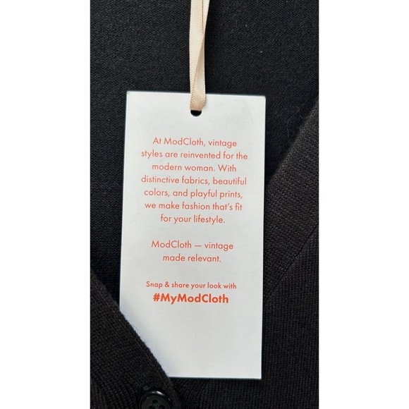 ModCloth Charter School Buttoned Sweater Dress in Black Size Large - Picture 5 of 10